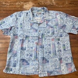 Batik Bay Men's Hawaiian Short Sleeve Silk Shirt, XL